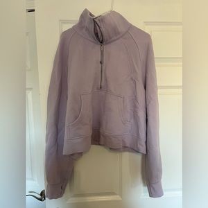 Lululemon scuba oversized funnel neck half zip. Lavender dew. XL/XXL